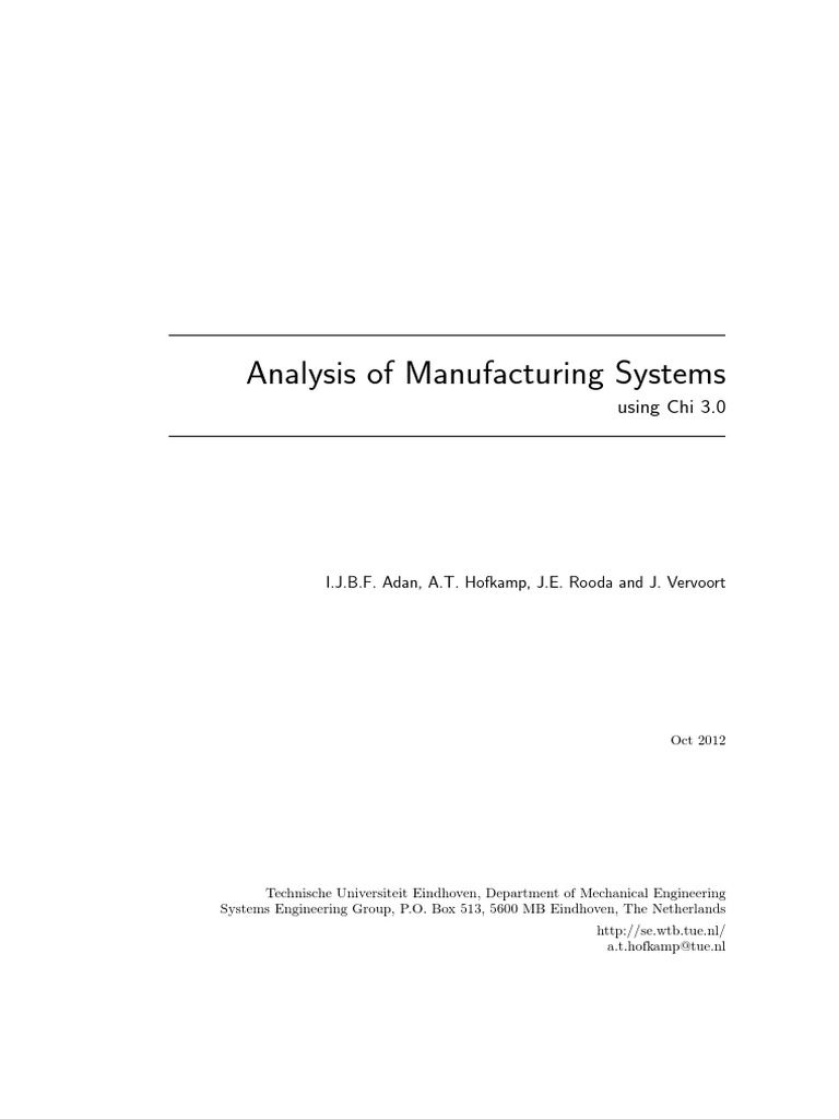 Analysis of Manufacturing System PDF | PDF | Simulation | Mean