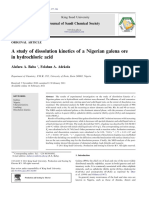 A Study of Dissolution Kinetics of a Nigerian Galena Ore in HCl