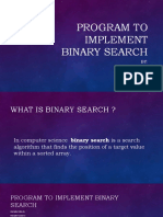 Program To Implement Binary Search