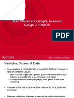 Basic Statistical Concepts, Research Design, & Notation