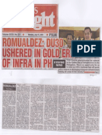 Peoples Tonight, July 15, 2019, Romualdez DU 30 Ushered in Gold Era of Infra in PH PDF