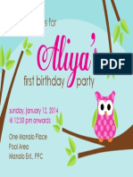 Aliya Birthday Invitation