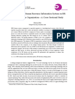 Effectiveness of Human Resource Information System On HR Functions of The Organization A Cross Sectional Study