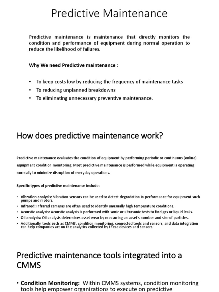 Importance of Predictive Maintenance | PDF | Systems Science | Systems ...