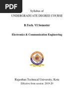 Syllabus of Undergraduate Degree Course: B.Tech. VI Semester