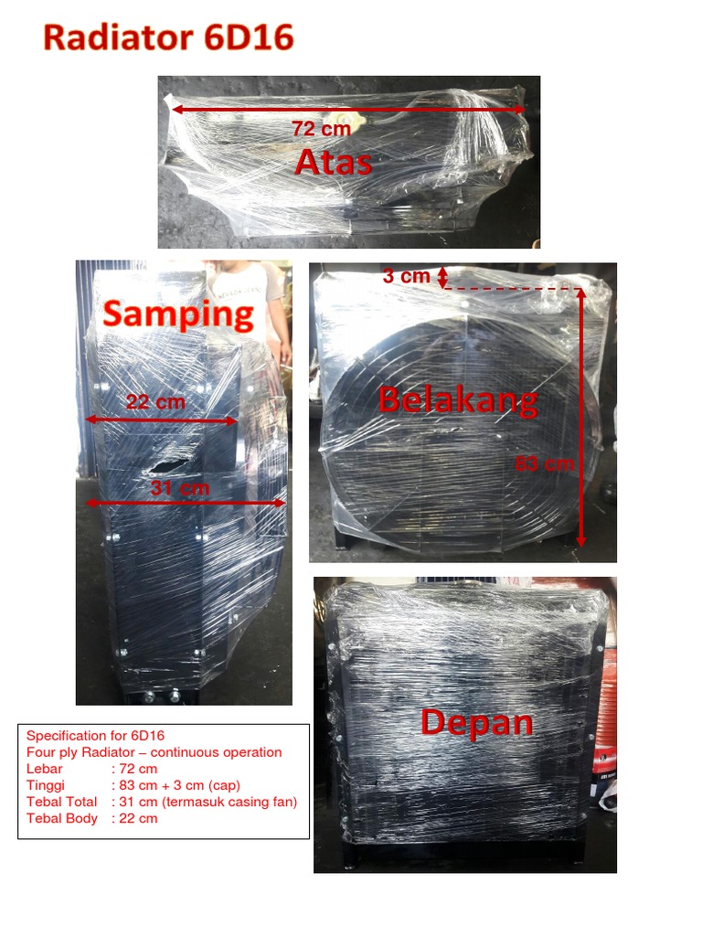 6D16 Four Ply Radiator Specs | PDF