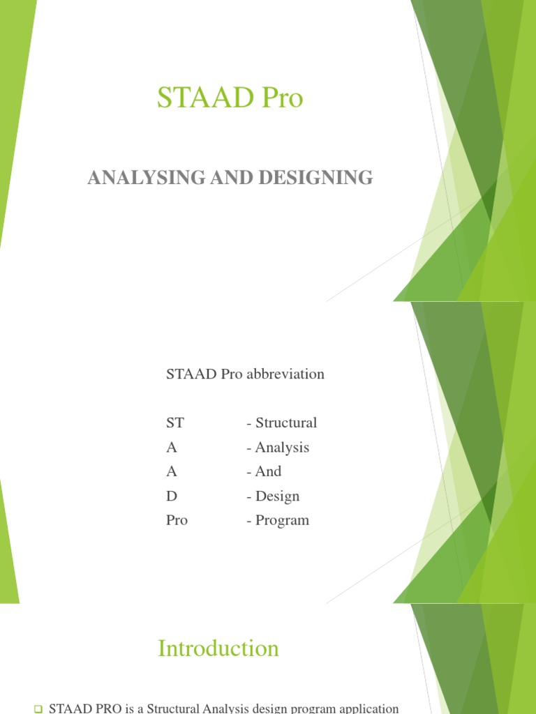 STAAD Pro: Structural Analysis Guide | PDF | Bending | Beam (Structure)