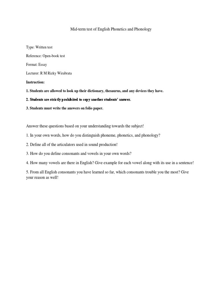 Type: Written Test Reference: Open-Book Test Format: Essay Lecturer: R ...