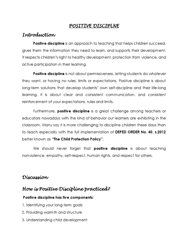 Understanding Positive Discipline in Education | PDF | Teachers ...