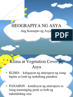 Heograpiya NG Asy Klima at Vegetation Cover NG Asya