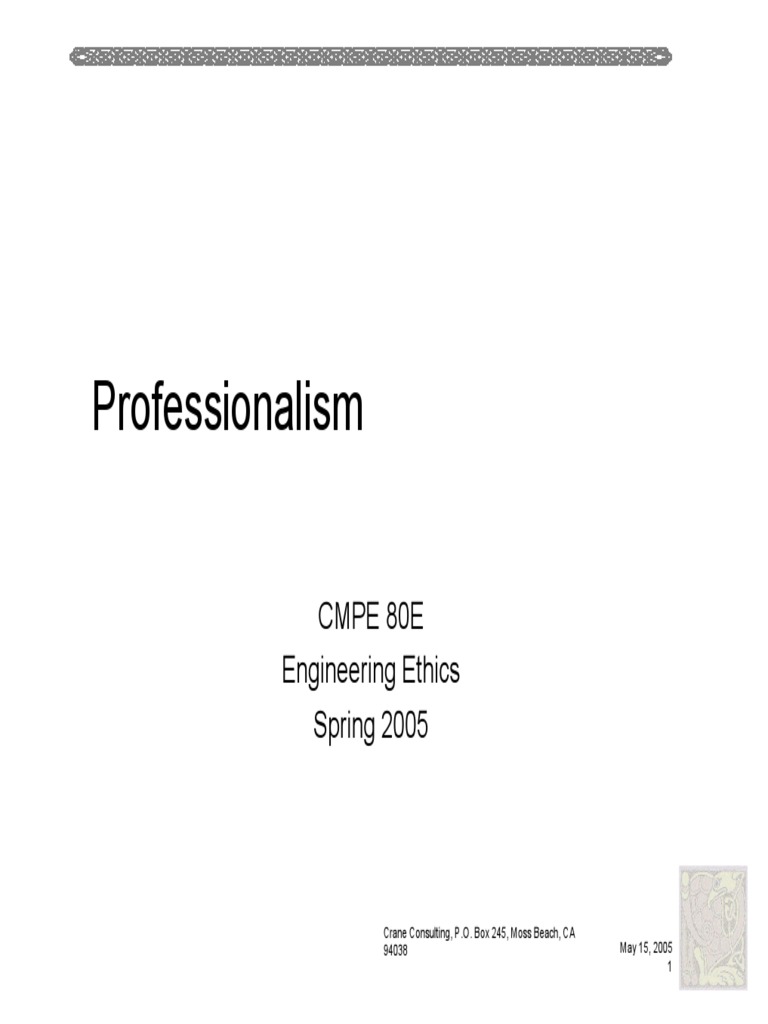 Professionalism PDF | PDF | Duty Of Care | Engineering