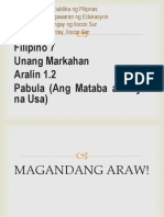 Aralin 1.2a-Panitikan - Ang Mataba at Payat NG Usa