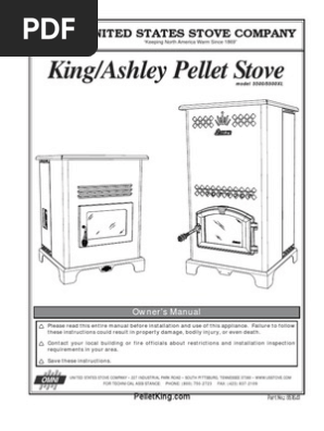 Ashley King 5500xl Pellet Stove Manual | PDF | Stove | Chimney