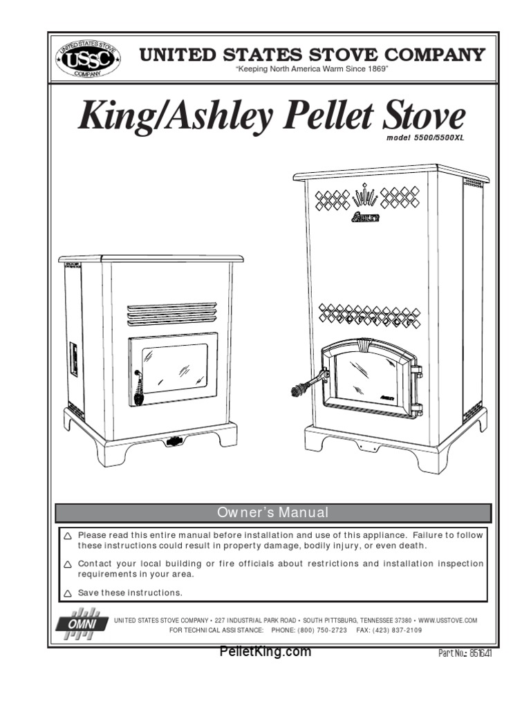 Ashley King 5500xl Pellet Stove Manual | PDF | Stove | Chimney