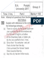 Past Papers Punjab University 2017 BA English Group 2