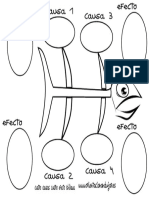 Organizador Grafico Cuatro Causas Cuatro Efectos Ishikawa Espina de Pescado Círculos en Byn PDF