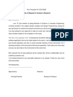 Letter of Request To Conduct A Research