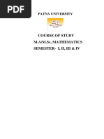 Course of Study M.A/M.Sc, Mathematics Semester-I, Ii, Iii & Iv