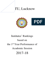 AKTU Institute Ranking Based On Performance in 1st Yr Session 2017-18 PDF