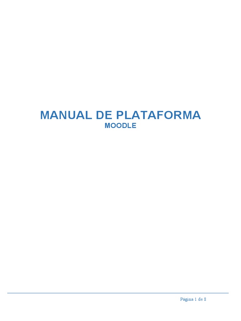 Manual de Uso de la Plataforma Moodle | PDF | Moodle | explorador de ...