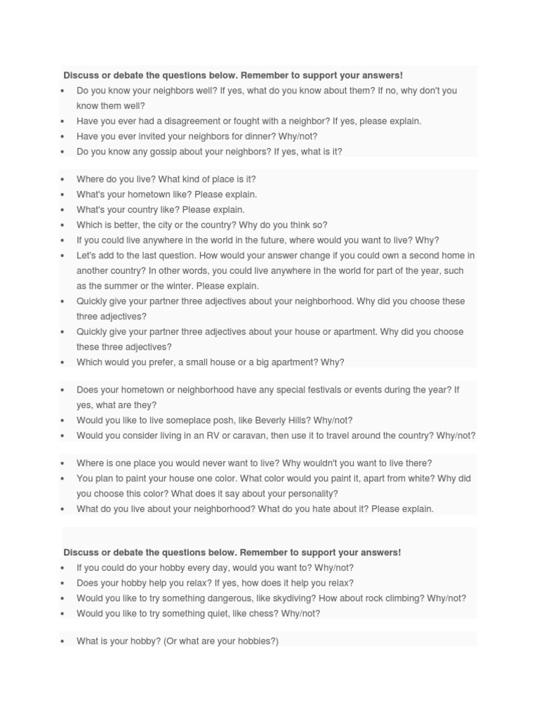 Discuss or Debate The Questions Below. Remember To Support Your Answers ...