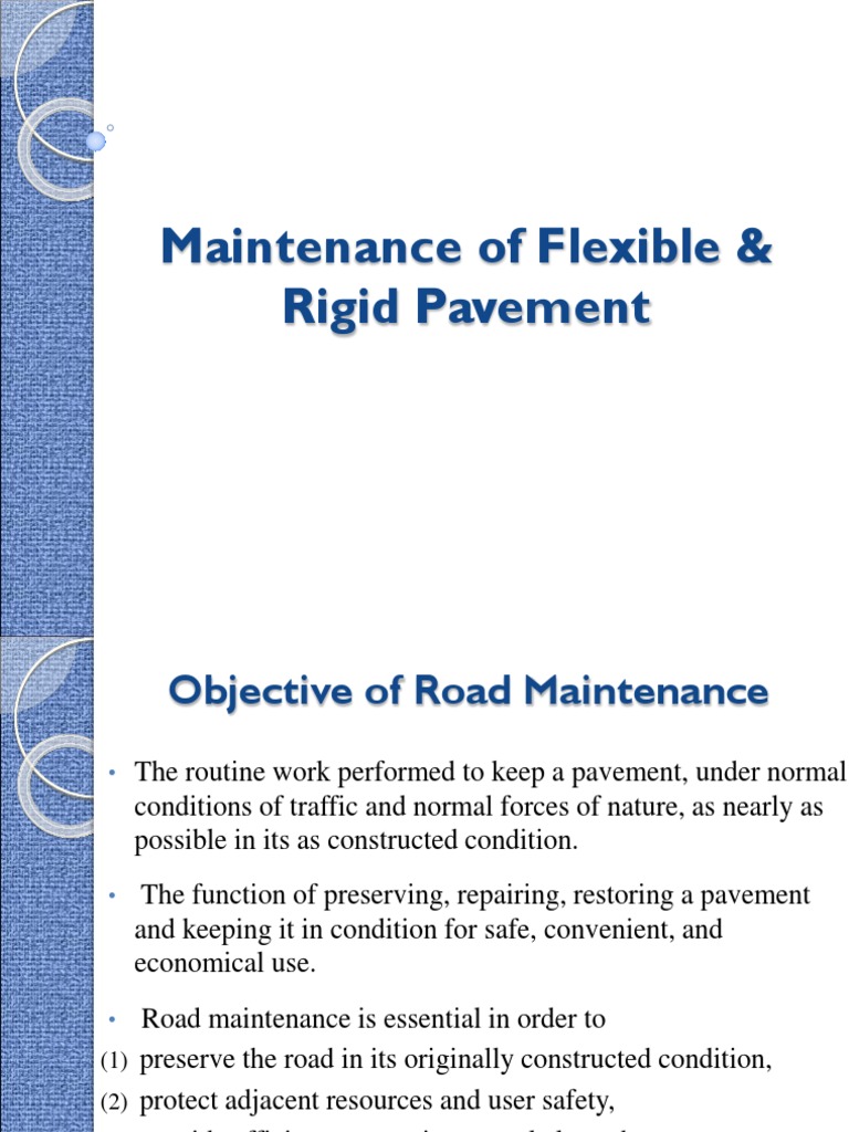 Maintenance of Flexible & Rigid Pavement | PDF | Road | Road Surface