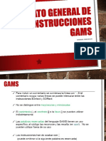 Formato General de Las Instrucciones GAMS