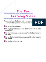 Back To School Learning Styles Inventory Prez I and Hand Out