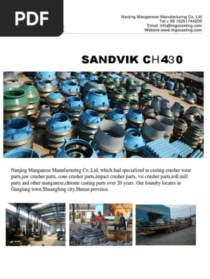 Sandvik Ch430 Crusher Wear Parts Catalog 1 Screw Equipment