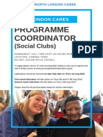 North London Cares Programme Coordinator (Social Clubs)