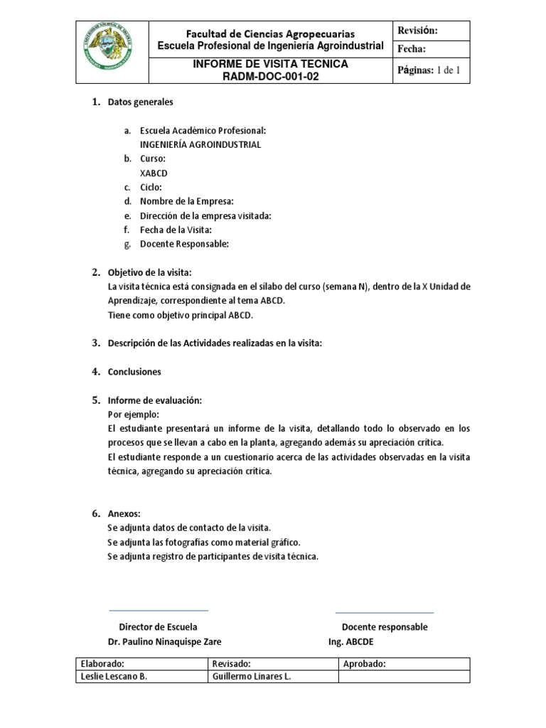 Como Hacer Un Reporte De Visita Ejemplo Ejemplo Senci vrogue.co