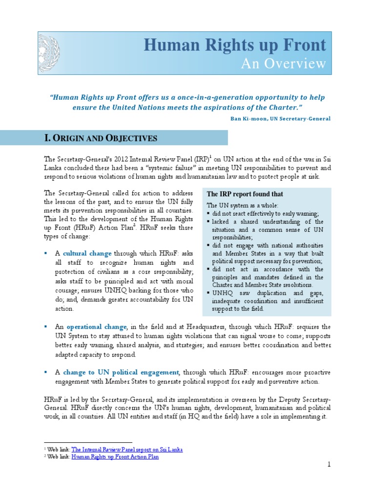 Overview of Human Rights Up Front July 2015 | PDF | United Nations ...