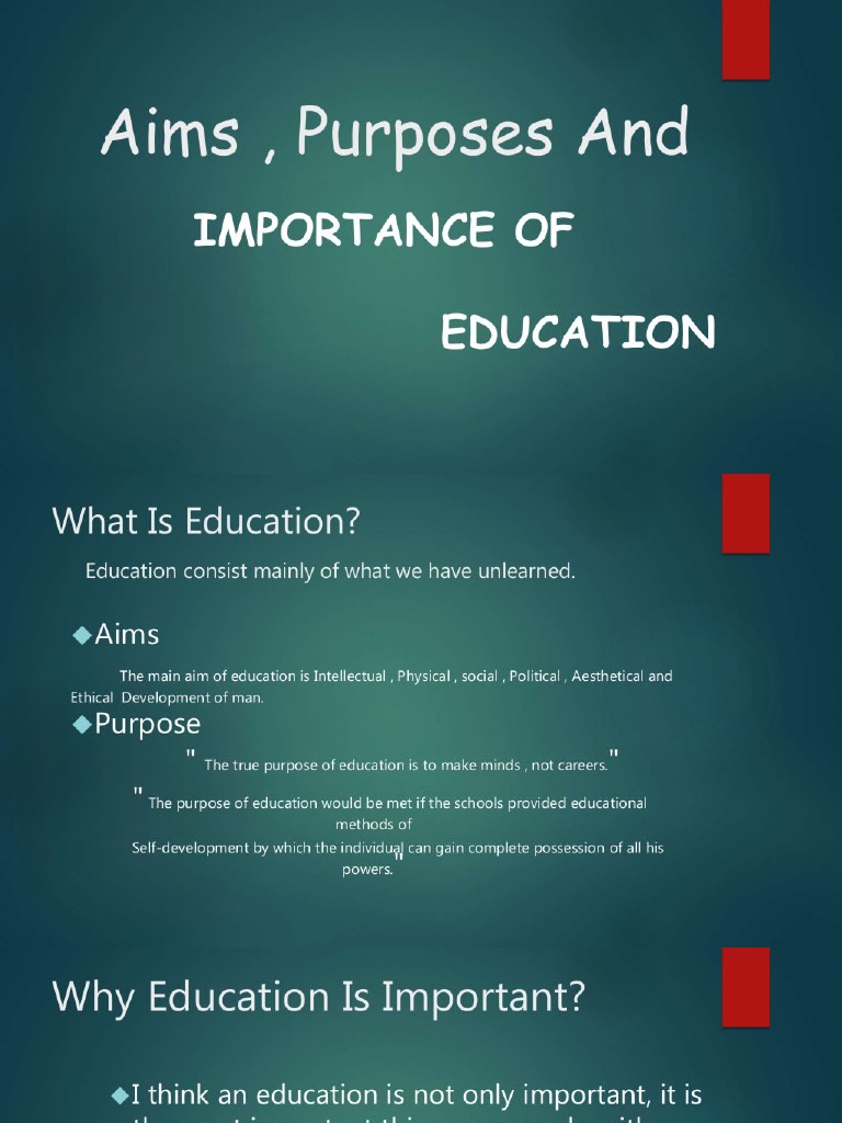 importance of education presentation in english pdf