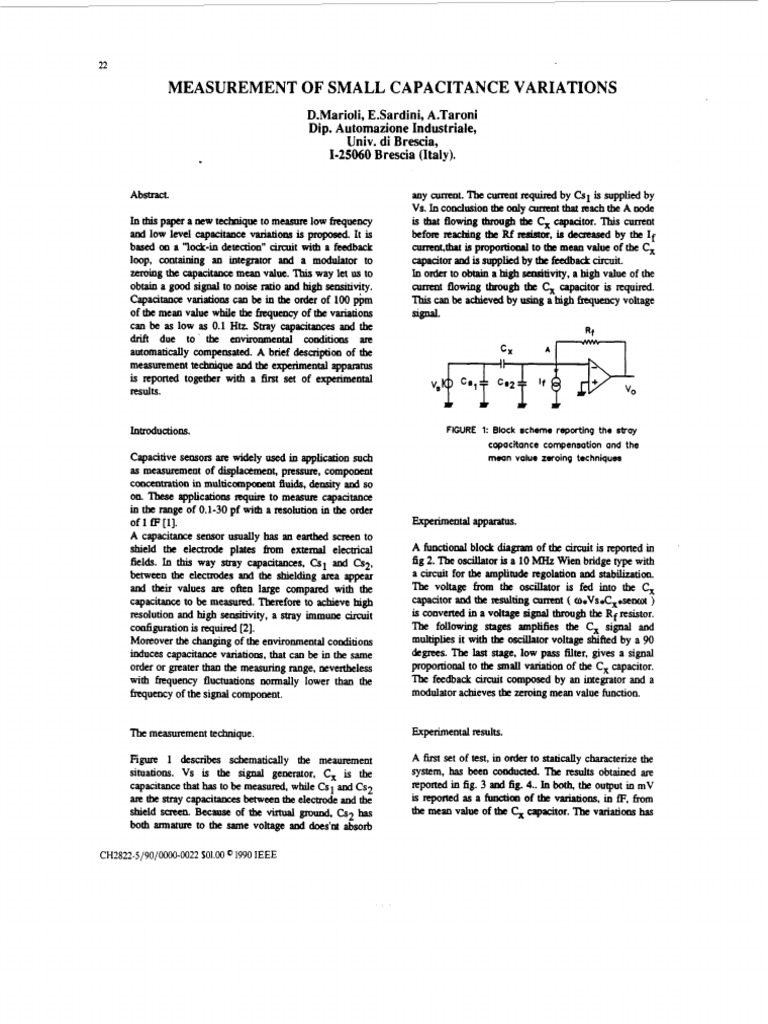 Measurement Small Capacitance Variations CSL vs. C, T K The The This