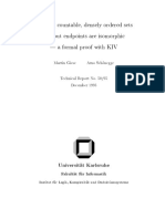 Any Two Countable, Densely Ordered Sets Without Endpoints Are Isomorphic - A Formal Proof With KIV