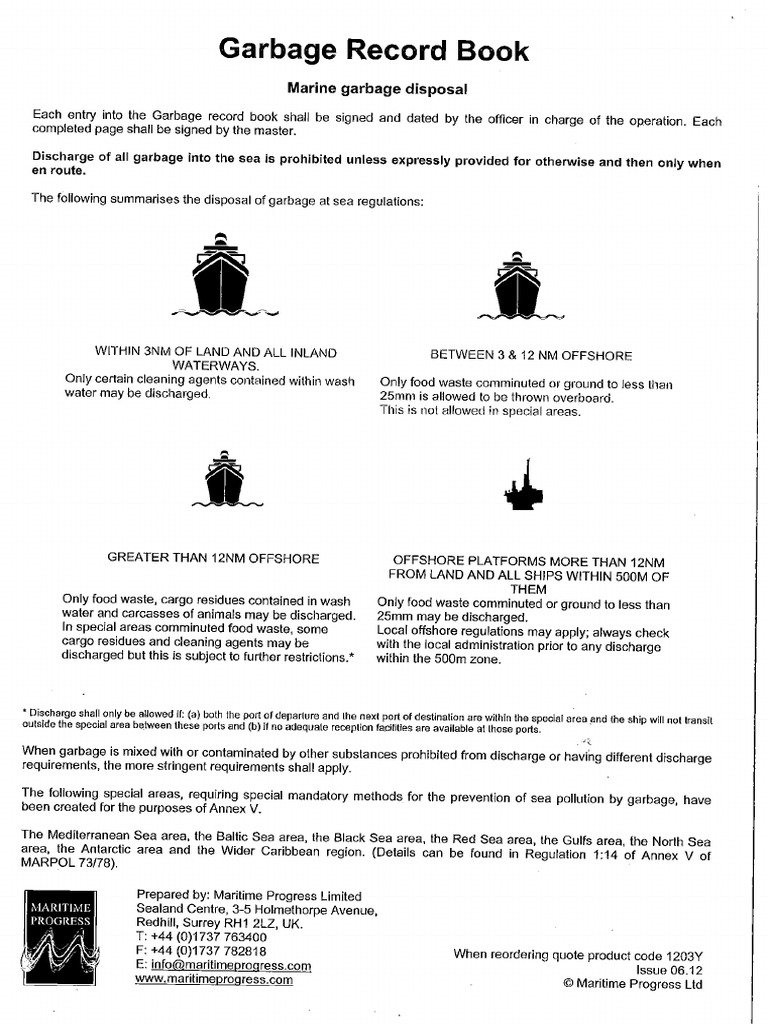 Garbage Record Book PDF