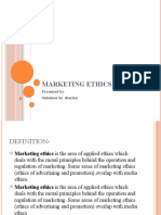 Marketing Ethics: Presented By-Sukumar Kr. Sharma