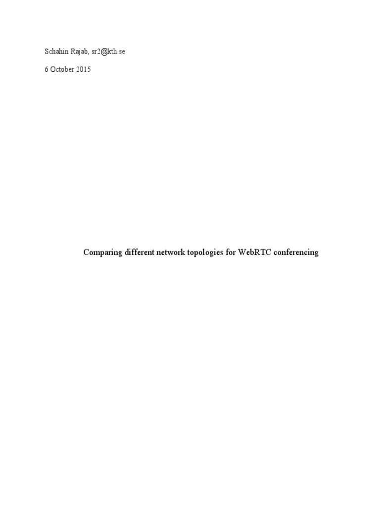 WebRTC Network Topology Comparison | PDF | Transmission Control ...