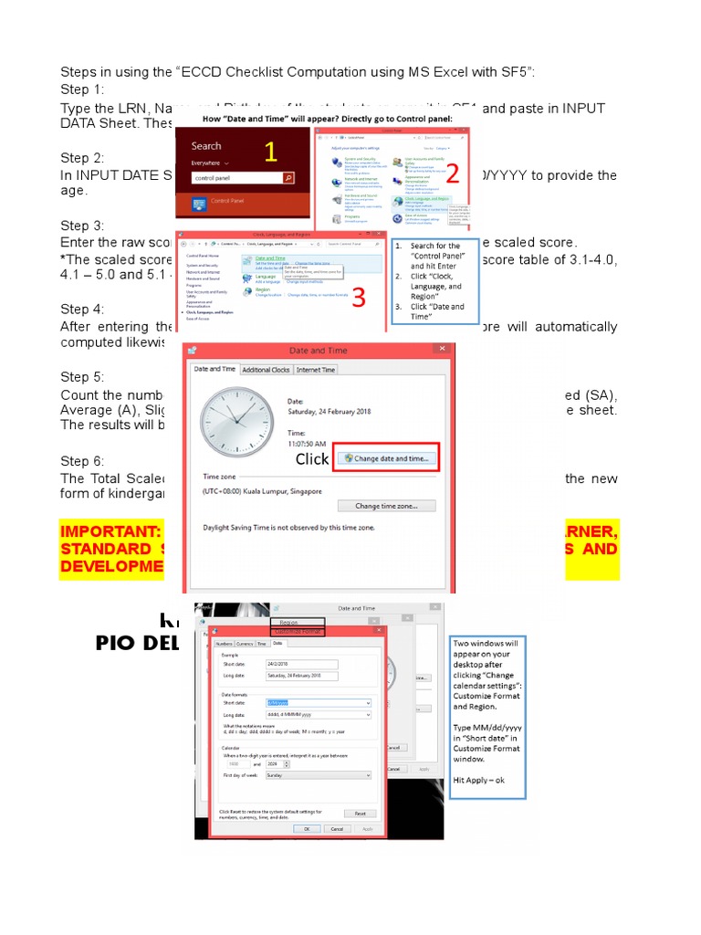 ECCD Checklist Computation Guide | PDF