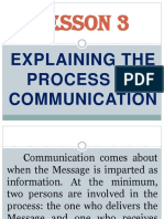 Lesson 3: Explaining The Process of Communication
