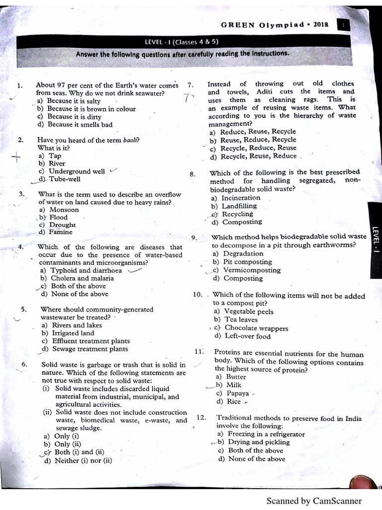 Green Olympiad Level1 PDF