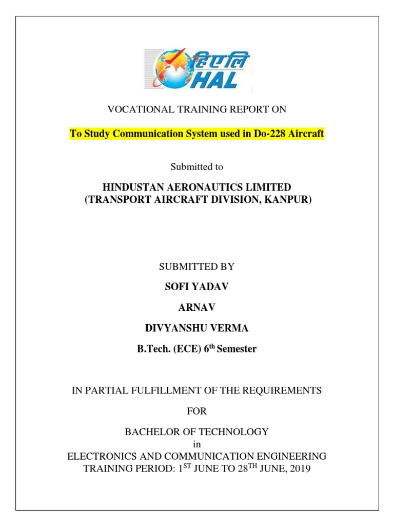 Vocational Training Report | PDF | Radar | Flight Recorder