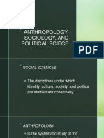 Anthropology Sociology and Political Sciece