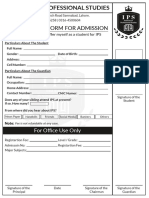 Institue of Professional Studies: Registration Form For Admission