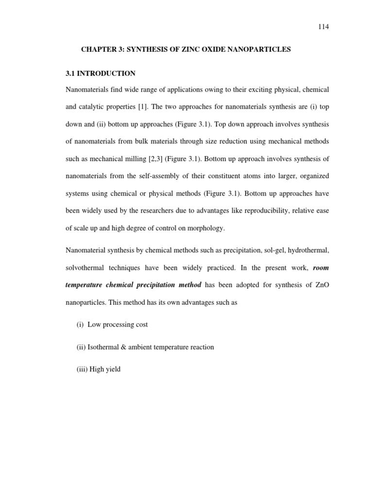 Synthesis of Zinc Oxide Nanoparticles | PDF | Zinc Oxide | Nanoparticle