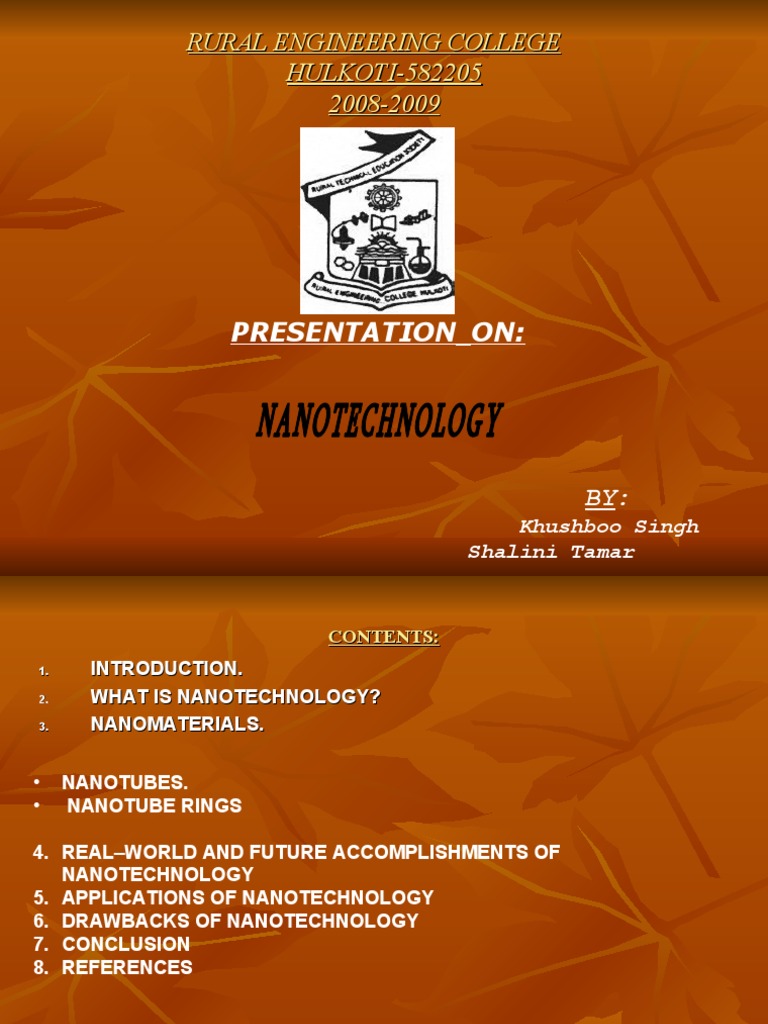 Nanotechnology Overview and Applications | PDF | Nanotechnology ...