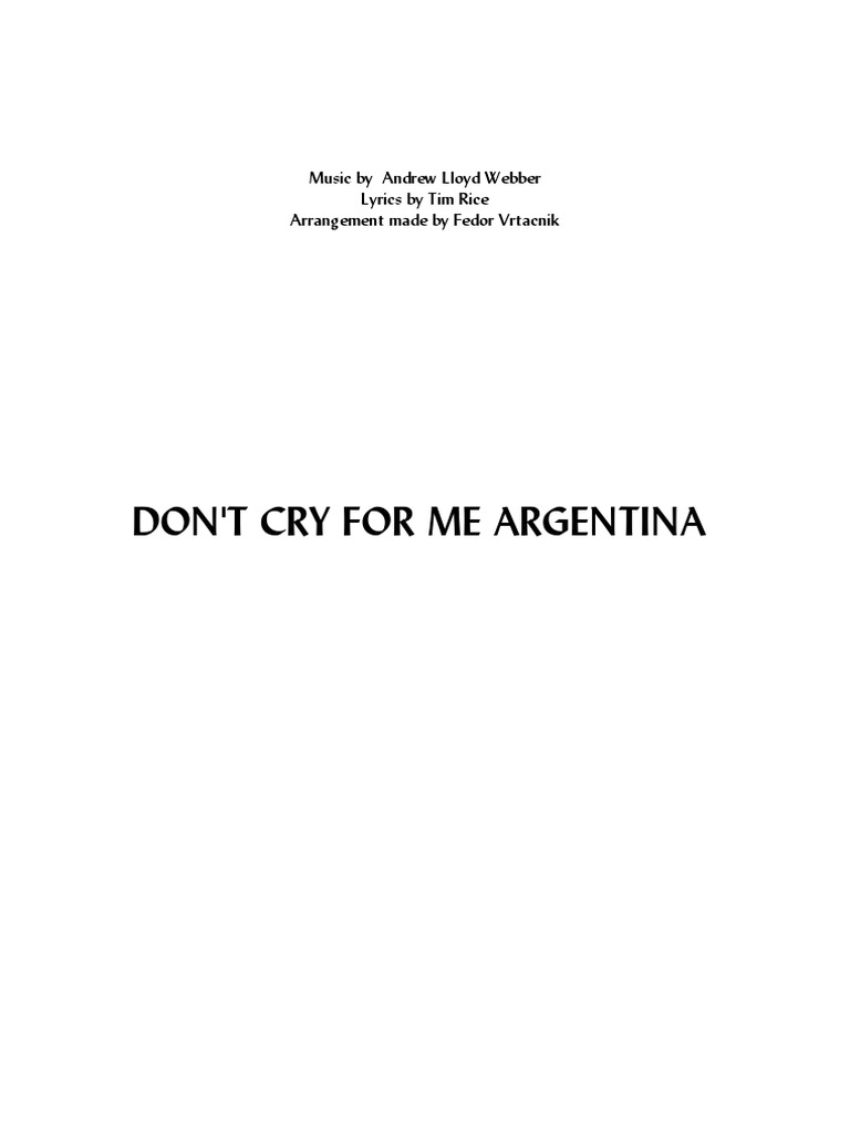 Dont Cry For Me Argentina - PDF Concert Band | PDF | Saxophone | Aerophones