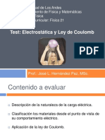 Física 21 - Tema 1 - Electrostática y Ley de Coulomb - Test