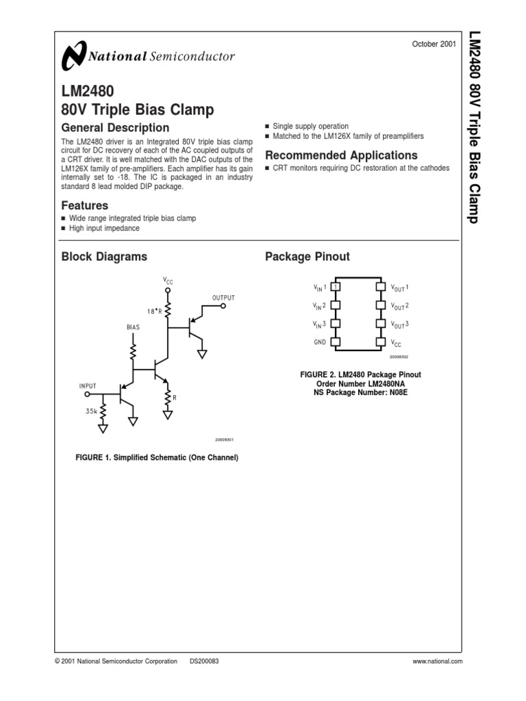 LM2480NA | PDF | Amplifier | Electrical Network