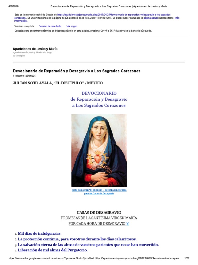 Devocionario de Reparación y Desagravio | PDF | María, madre de Jesús